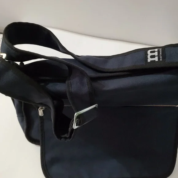 MARIMEKKO Olkalaukku Urbaani Crossbody Shoulder Bag Navy Blue Cotton Canvas